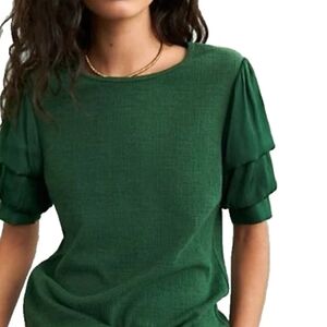 Current Air Anthropologie Katrijn Puff Sleeve Top
